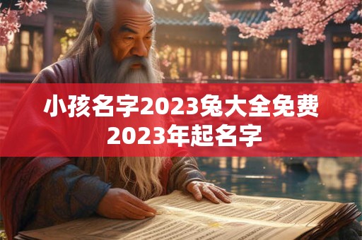 小孩名字2023兔大全免费 2023年起名字