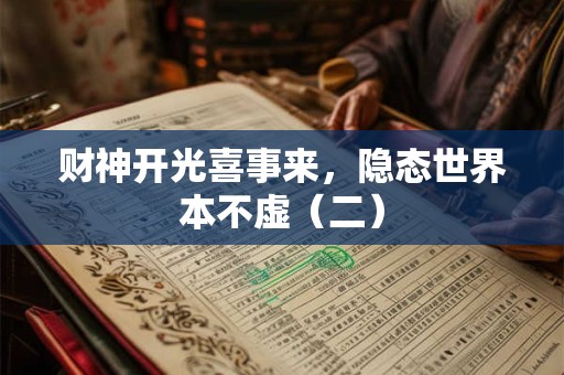 财神开光喜事来，隐态世界本不虚（二）