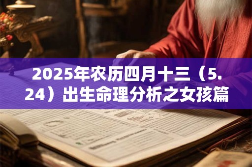2025年农历四月十三（5.24）出生命理分析之女孩篇