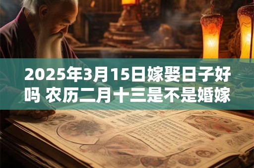 2025年3月15日嫁娶日子好吗 农历二月十三是不是婚嫁吉日