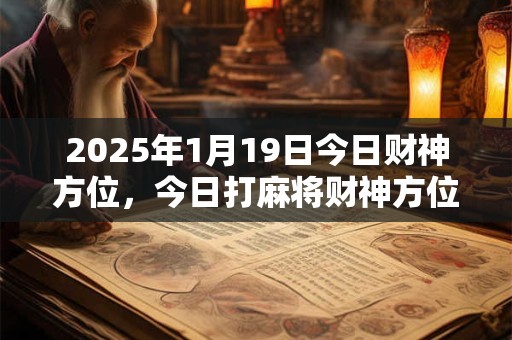 2025年1月19日今日财神方位，今日打麻将财神方位一览表