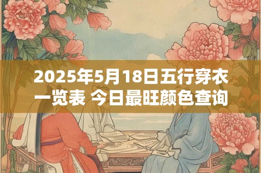 2025年5月18日五行穿衣一览表 今日最旺颜色查询
