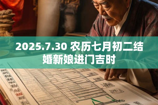 2025.7.30 农历七月初二结婚新娘进门吉时