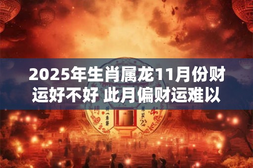 2025年生肖属龙11月份财运好不好 此月偏财运难以把握
