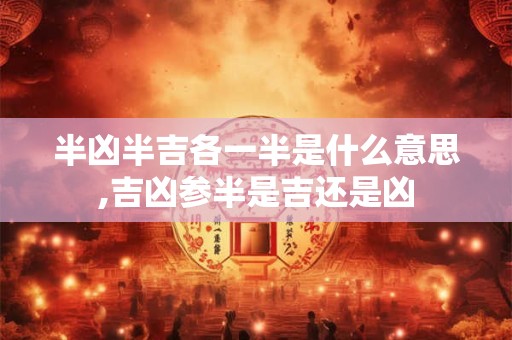 半凶半吉各一半是什么意思,吉凶参半是吉还是凶 半凶半吉各一半是什么意思,吉凶参半是吉还是凶