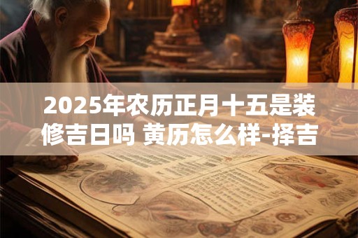 2025年农历正月十五是装修吉日吗 黄历怎么样-择吉日网