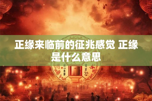 正缘来临前的征兆感觉 正缘是什么意思 正缘来临前的征兆感觉 正缘是什么意思