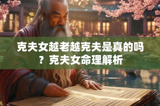 克夫女越老越克夫是真的吗？克夫女命理解析