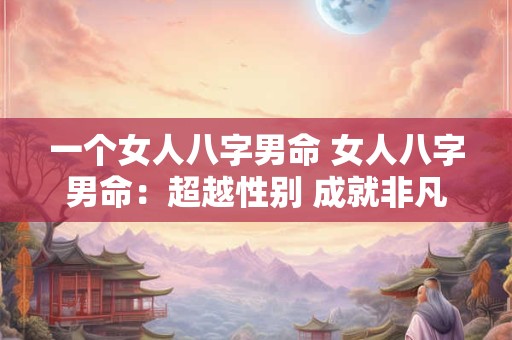 一个女人八字男命 女人八字男命：超越性别 成就非凡