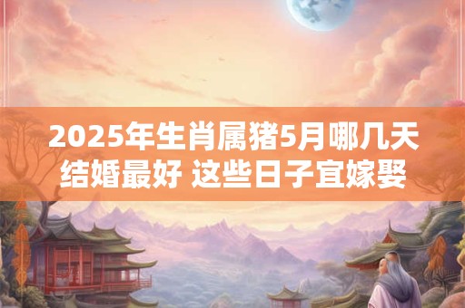 2025年生肖属猪5月哪几天结婚最好 这些日子宜嫁娶
