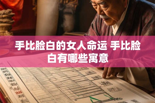 手比脸白的女人命运 手比脸白有哪些寓意