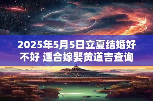 2025年5月5日立夏结婚好不好 适合嫁娶黄道吉查询