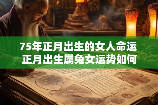 75年正月出生的女人命运 正月出生属兔女运势如何
