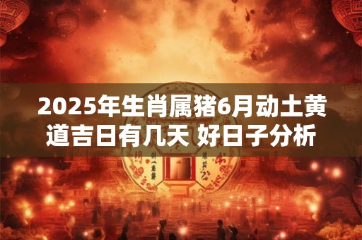2025年生肖属猪6月动土黄道吉日有几天 好日子分析
