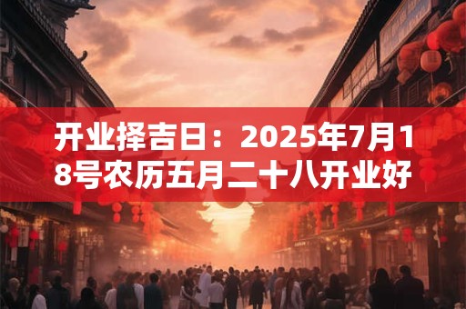 开业择吉日：2025年7月18号农历五月二十八开业好吗