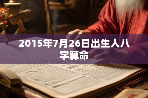 2015年7月26日出生人八字算命 2015年7月26日出生人八字算命