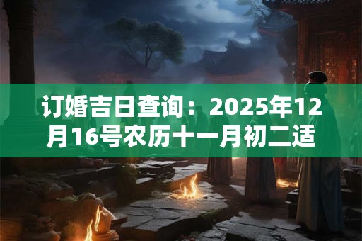 订婚吉日查询：2026年12月16号农历十一月初二适合订婚吗