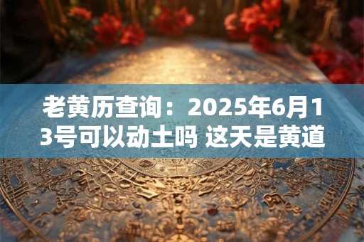 老黄历查询：2025年6月13号可以动土吗 这天是黄道吉日吗