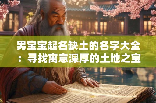 男宝宝起名缺土的名字大全：寻找寓意深厚的土地之宝