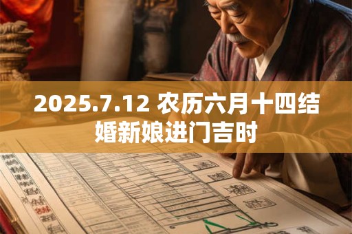 2025.7.12 农历六月十四结婚新娘进门吉时