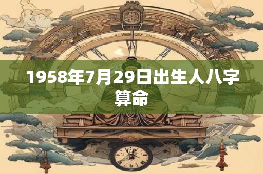1958年7月29日出生人八字算命
