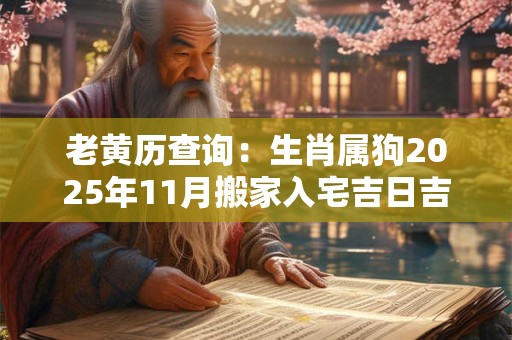 老黄历查询：生肖属狗2025年11月搬家入宅吉日吉时查询