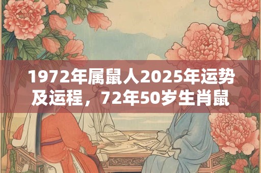 1972年属鼠人2026年运势及运程，72年50岁生肖鼠2026年运势