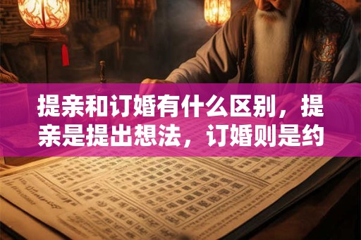 提亲和订婚有什么区别，提亲是提出想法，订婚则是约定婚期