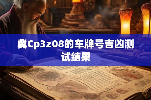 冀Cp3z08的车牌号吉凶测试结果