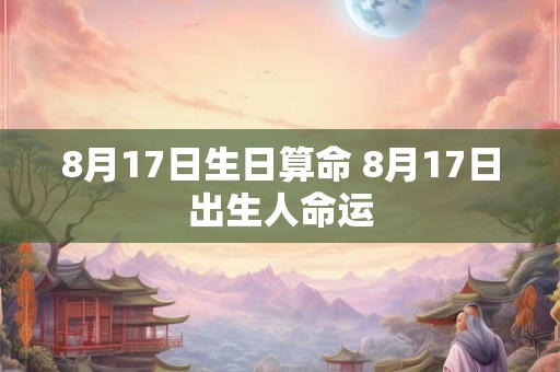 8月17日生日算命 8月17日出生人命运