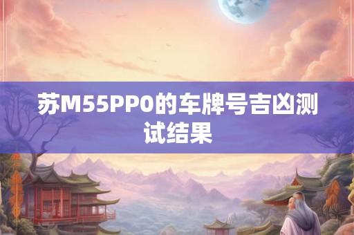 苏M55PP0的车牌号吉凶测试结果
