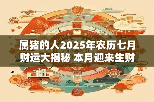 属猪的人2025年农历七月财运大揭秘 本月迎来生财之局