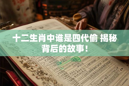 十二生肖中谁是四代偷 揭秘背后的故事！