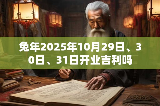 兔年2025年10月29日、30日、31日开业吉利吗
