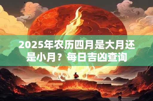 2025年农历四月是大月还是小月？每日吉凶查询