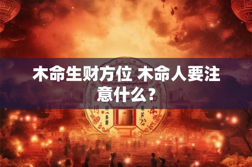 木命生财方位 木命人要注意什么？