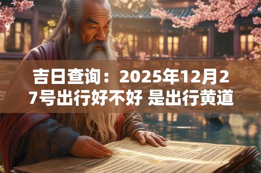 吉日查询：2025年12月27号出行好不好 是出行黄道吉日吗