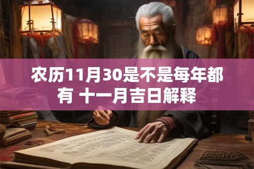 农历11月30是不是每年都有 十一月吉日解释