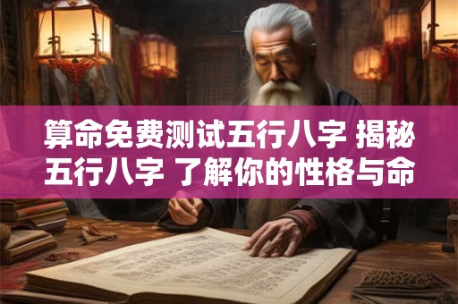 算命免费测试五行八字 揭秘五行八字 了解你的性格与命运