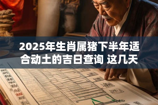 2025年生肖属猪下半年适合动土的吉日查询 这几天都是好日子