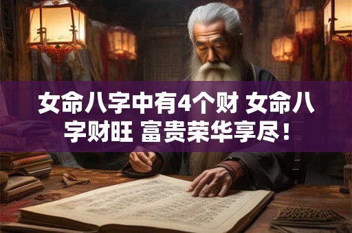 女命八字中有4个财 女命八字财旺 富贵荣华享尽！