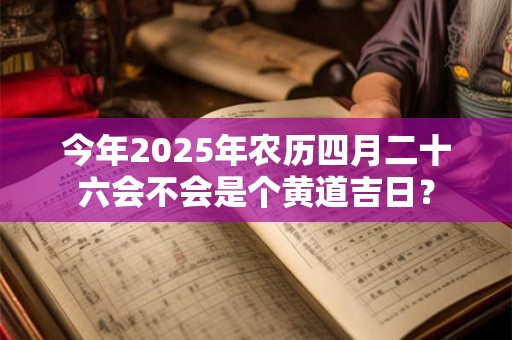 今年2025年农历四月二十六会不会是个黄道吉日？