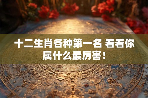 十二生肖各种第一名 看看你属什么最厉害！