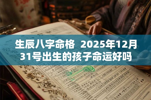 生辰八字命格  2025年12月31号出生的孩子命运好吗