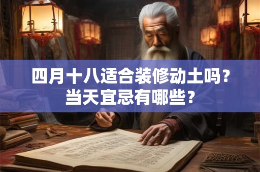 四月十八适合装修动土吗？当天宜忌有哪些？