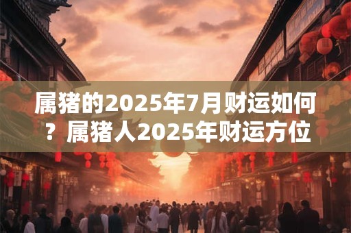 属猪的2025年7月财运如何？属猪人2025年财运方位