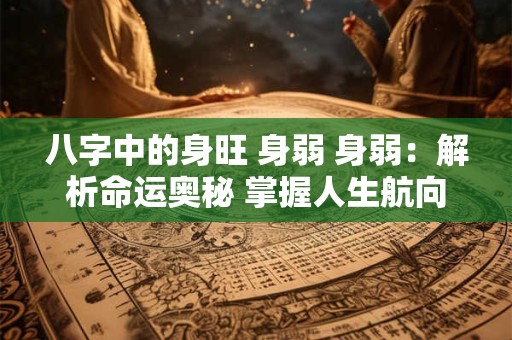 八字中的身旺 身弱 身弱：解析命运奥秘 掌握人生航向
