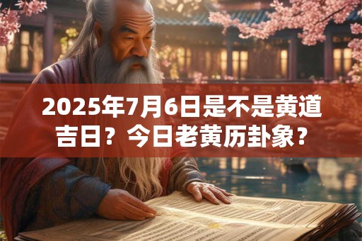 2025年7月6日是不是黄道吉日？今日老黄历卦象？