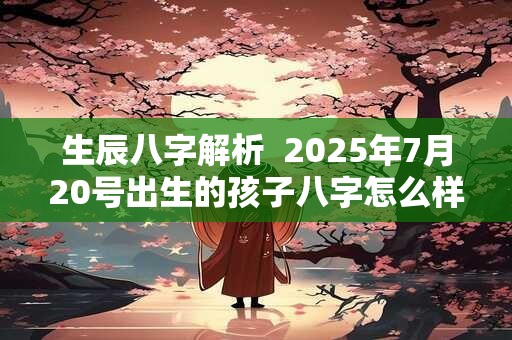 生辰八字解析  2025年7月20号出生的孩子八字怎么样