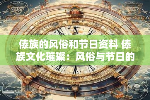 傣族的风俗和节日资料 傣族文化璀璨：风俗与节日的神秘魅力